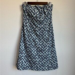 Athleta Blue and White Geometric  Dress- Strapless